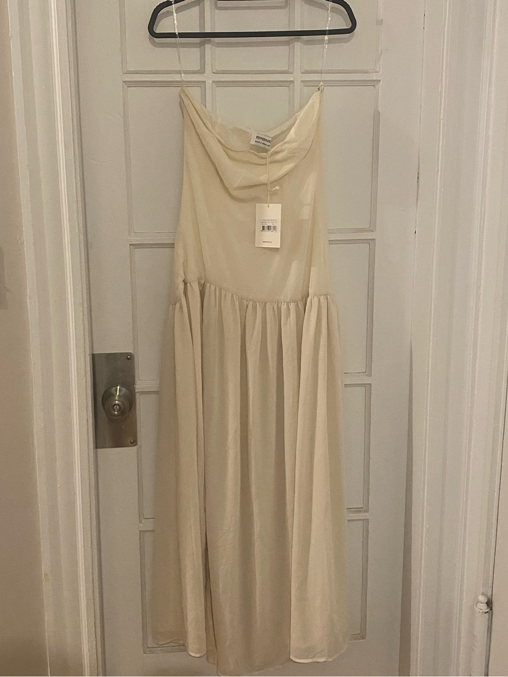 NWT Peppermayo Eden Strapless Maxi Dress Ivory - Picture 4 of 6